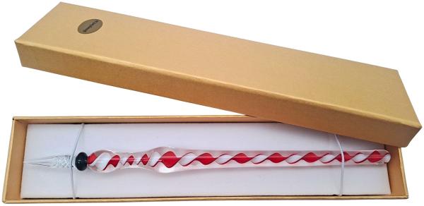 Tintenschreiber (transp./rot-weiß gedreht)